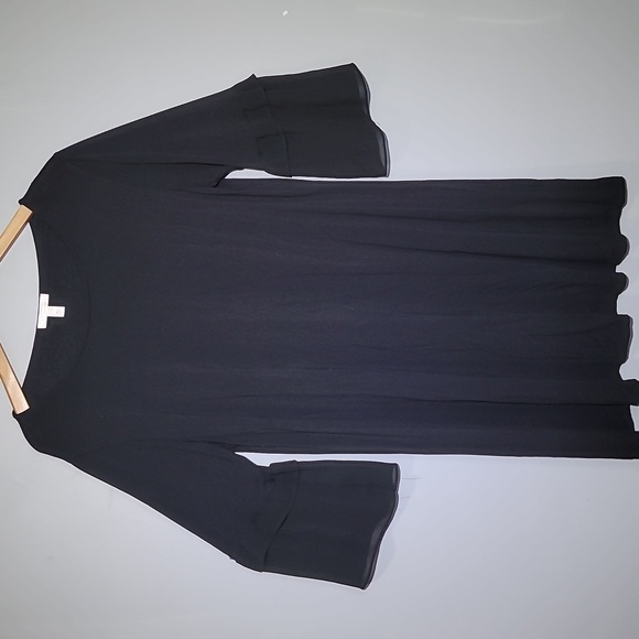 LC Lauren Conrad Bell Sleeve Black Sheer Dress - Picture 1 of 8